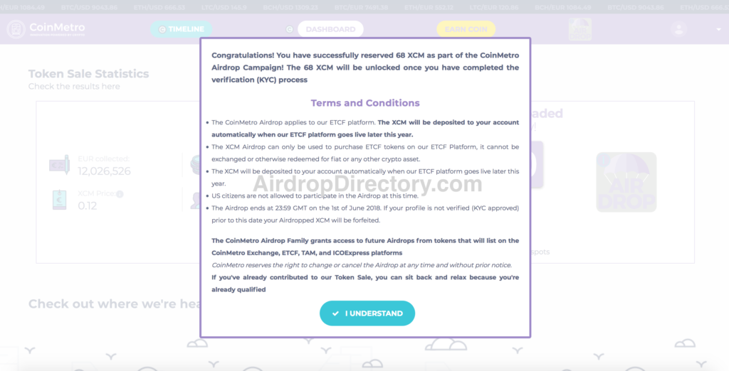 CoinMetro Airdrop Tutorial 12