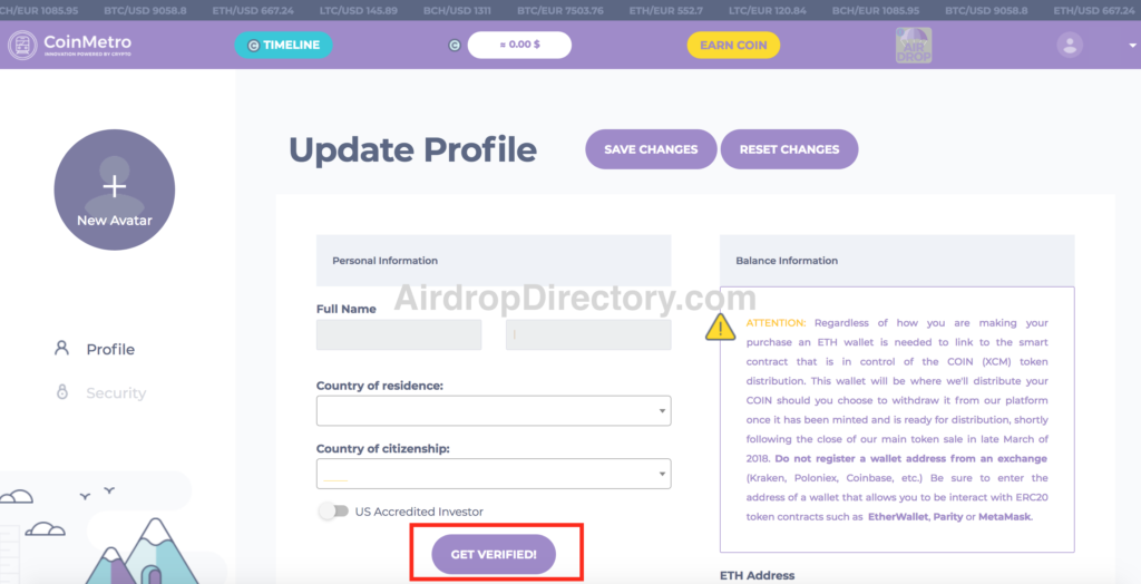 CoinMetro Airdrop Tutorial 13