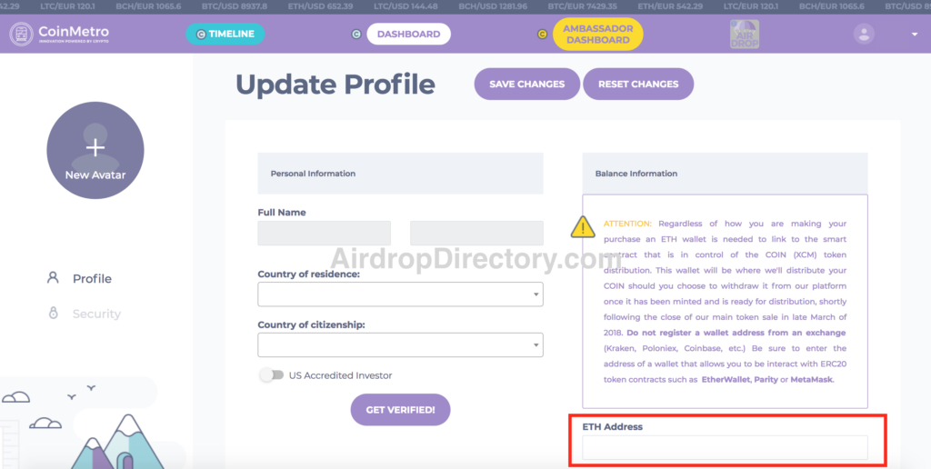 CoinMetro Airdrop Tutorial 14